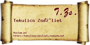 Tekulics Zsüliet névjegykártya